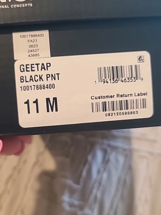 INC International Concepts Black Patent Slingback Pumps with Gold Chain Detail. - Picture 6 of 6